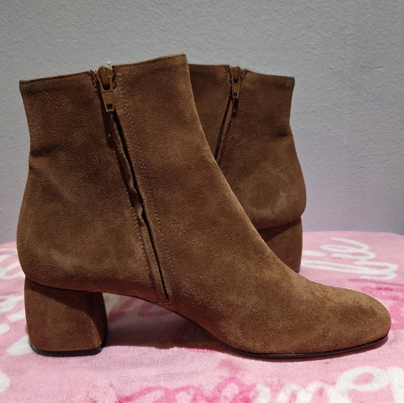 Women's AGL Leather Suede Cognac Ankle Boot, Size 38 - Picture 7 of 16